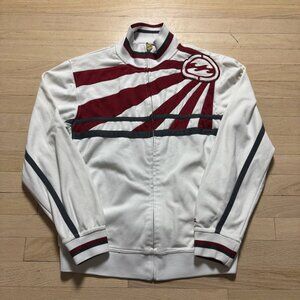 VINTAGE BILLABONG ANDY IRONS LIKE RISING SUN LRG WHITE & RED ZIP UP TRACK JACKE